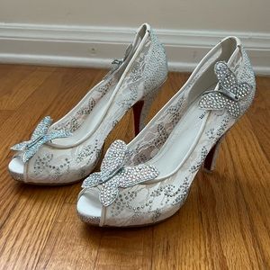 Cinderella Butterfly lace & Crystal Wedding/Cosplay Heels